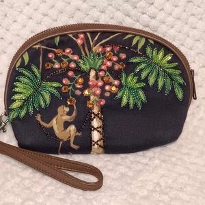 Isabella Fiore Embroidered Monkey Wristlet